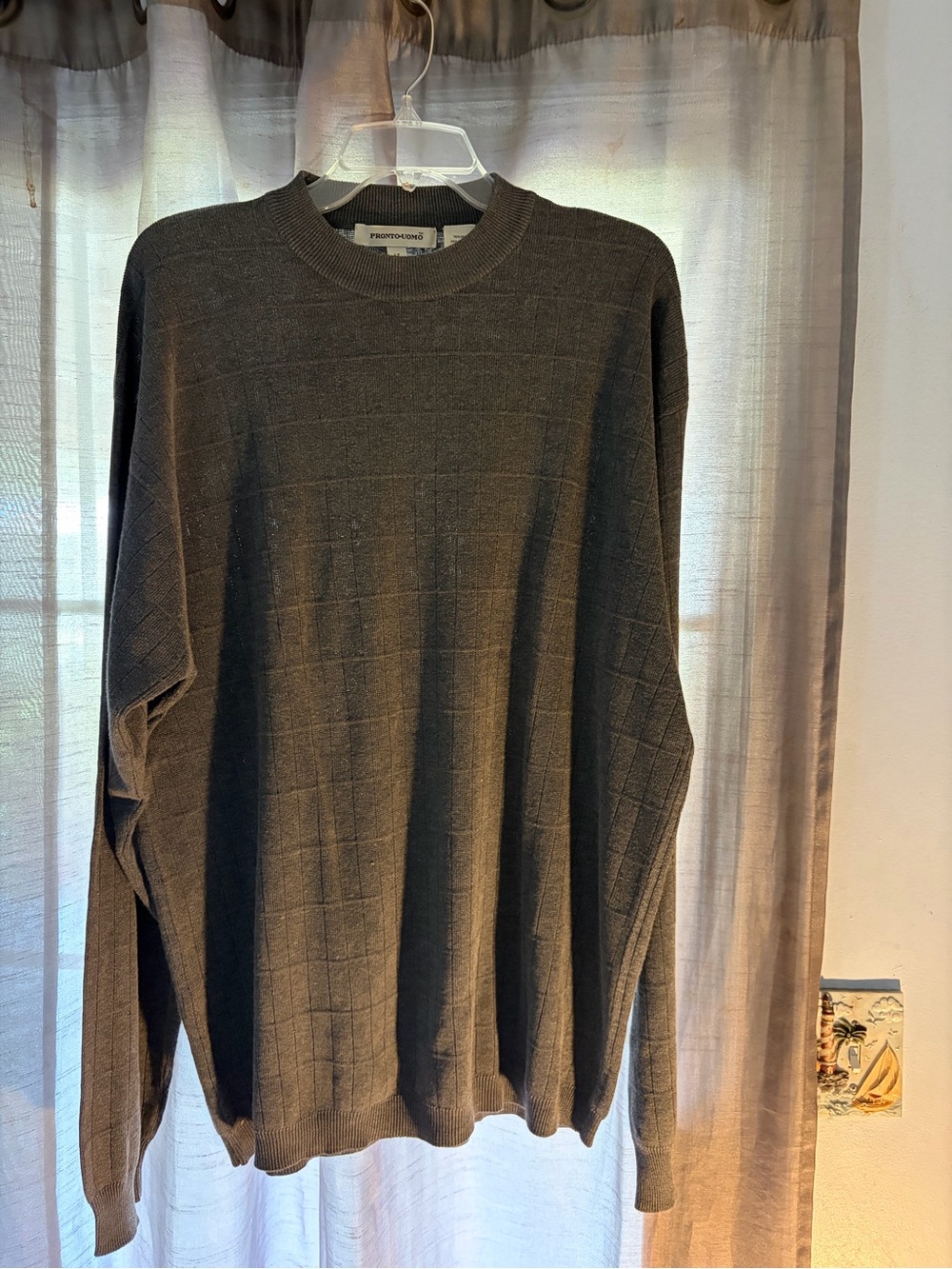 Pronto Uomo Men's Crewneck Sweater in Charcoal